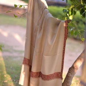 Sandy Beige Classic Exuberant Sozni Embroidered Border